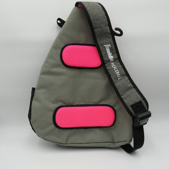 Franklin Pickleball Sling Backpack Gray Pink Fence Hook Water Bottle Pocket - Picture 3 of 9